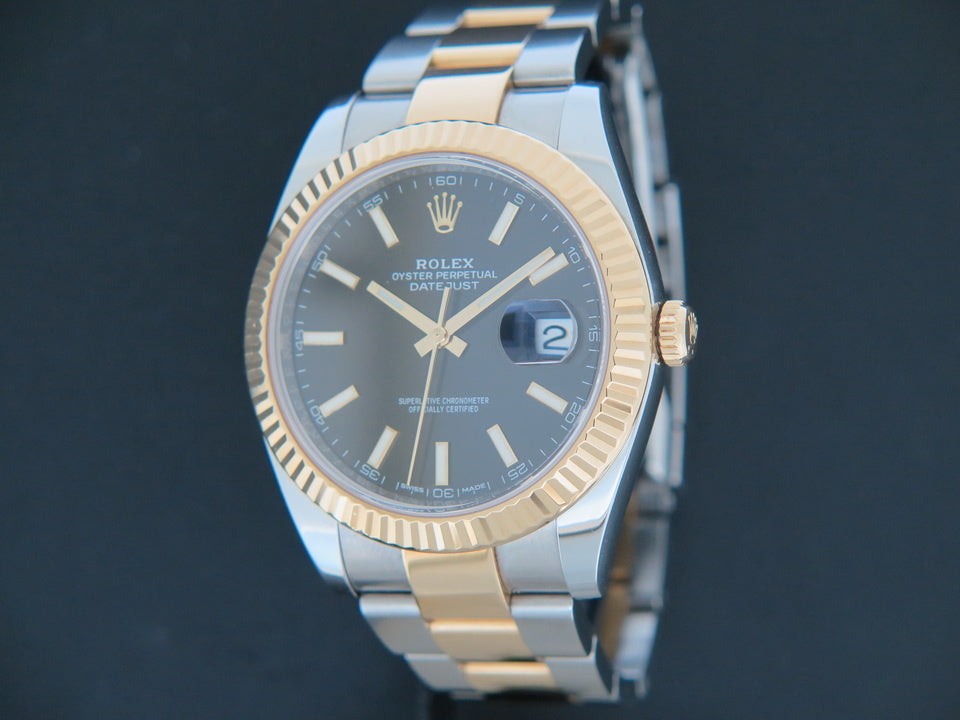 Rolex Datejust 41 Gold/Steel Black Dial 126333 (1)