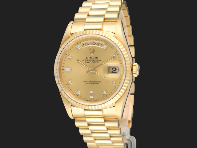 Rolex Day-Date 36 Yellow Gold Champagne Diamond Dial