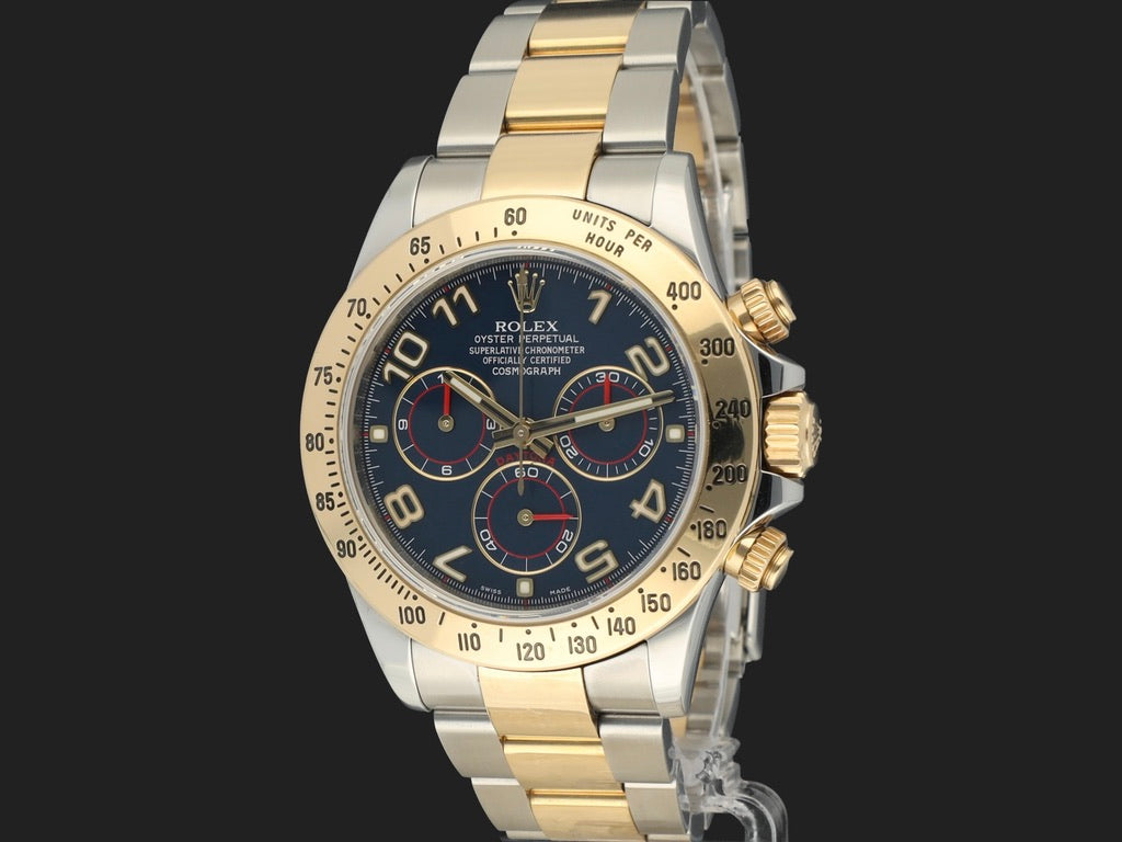 Rolex Daytona Gold/Steel Blue Racing Dial 116523 (1)