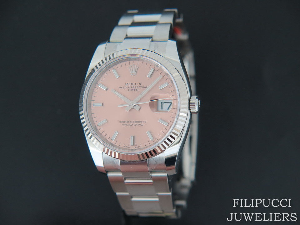Rolex Date Pink Dial 115234 NEW (1)