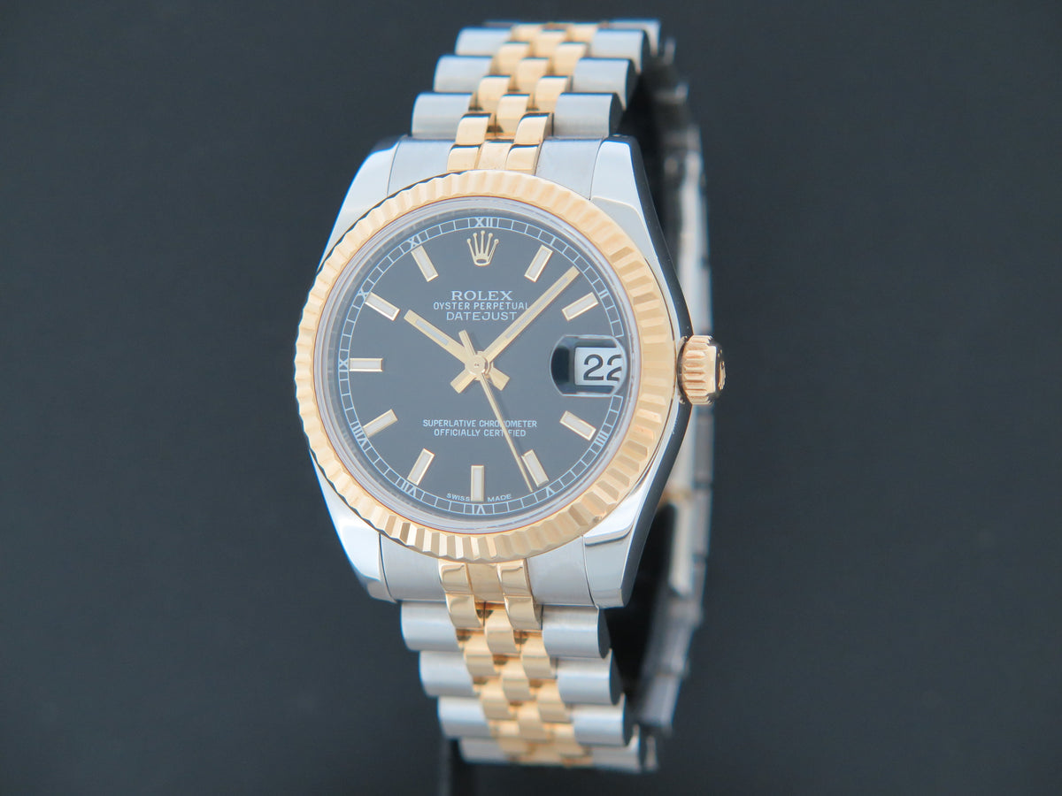 Rolex Datejust 31 Gold/Steel Black Dial 178273 (1)