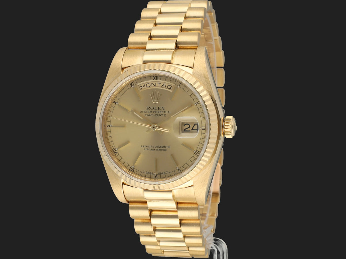 Rolex Day-Date Yellow 36 Gold Champagne Dial 18038 (1)