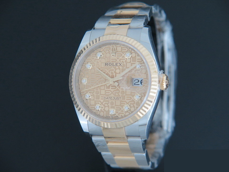 Rolex Datejust Gold/Steel Diamond Dial  NEW 126233 (1)
