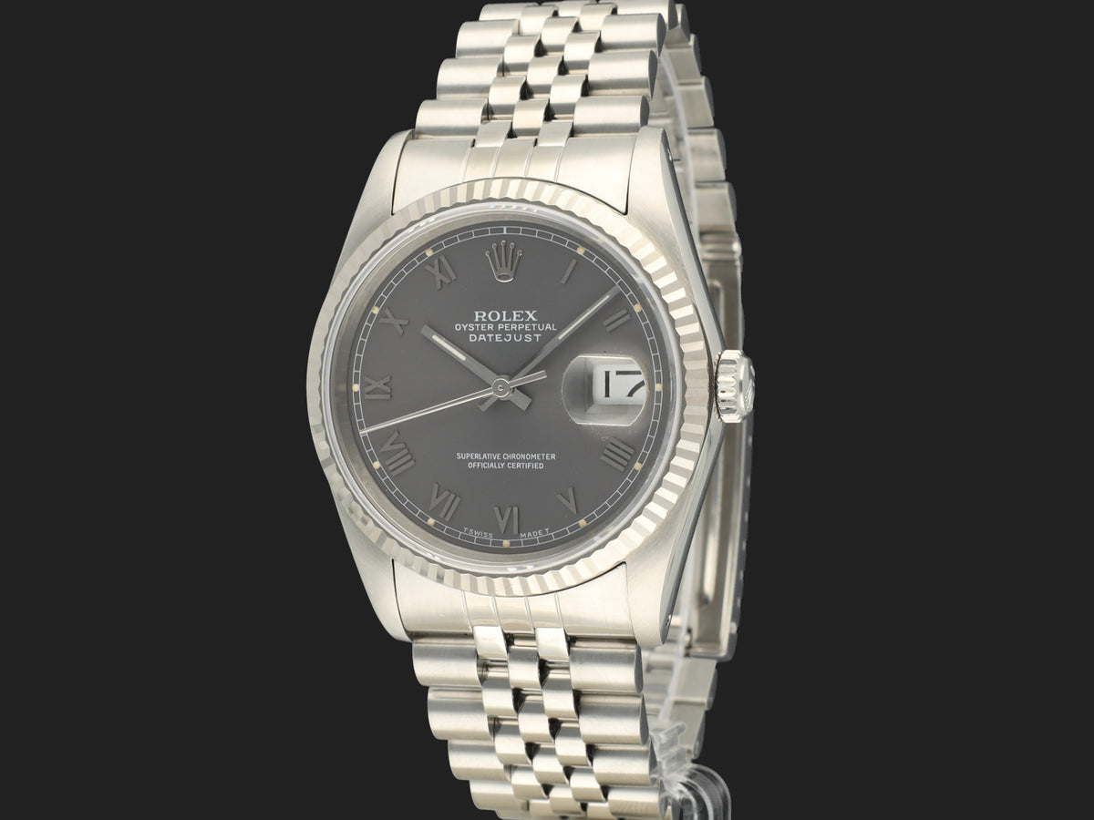 Rolex Datejust 36 Grey Roman Dial 16234 (1)
