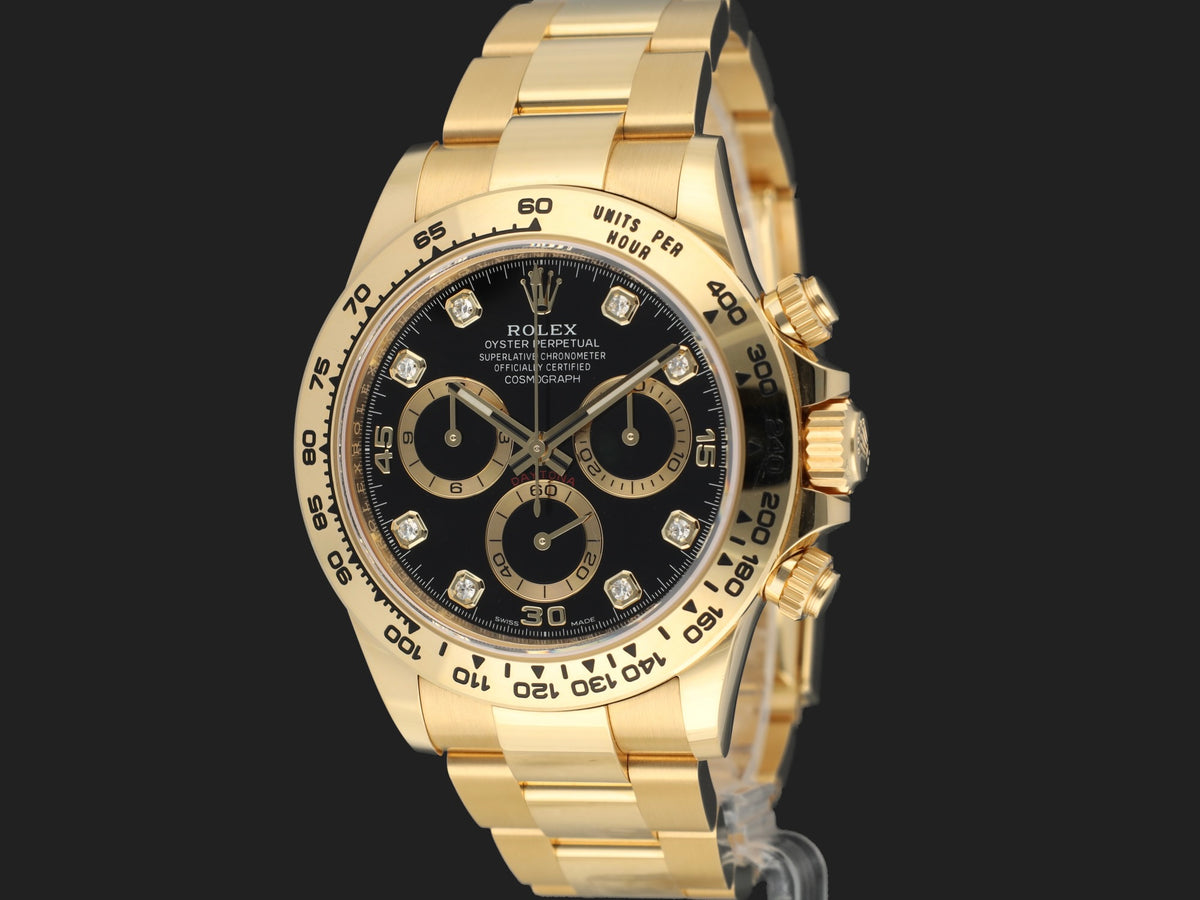 Rolex Daytona Yellow Gold Black Diamond Dial 116508 (1)