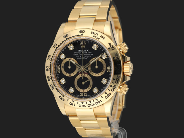 Rolex Daytona Yellow Gold Black Diamond Dial