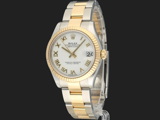Rolex Datejust 31 Gold/Steel White Roman Dial 278273
