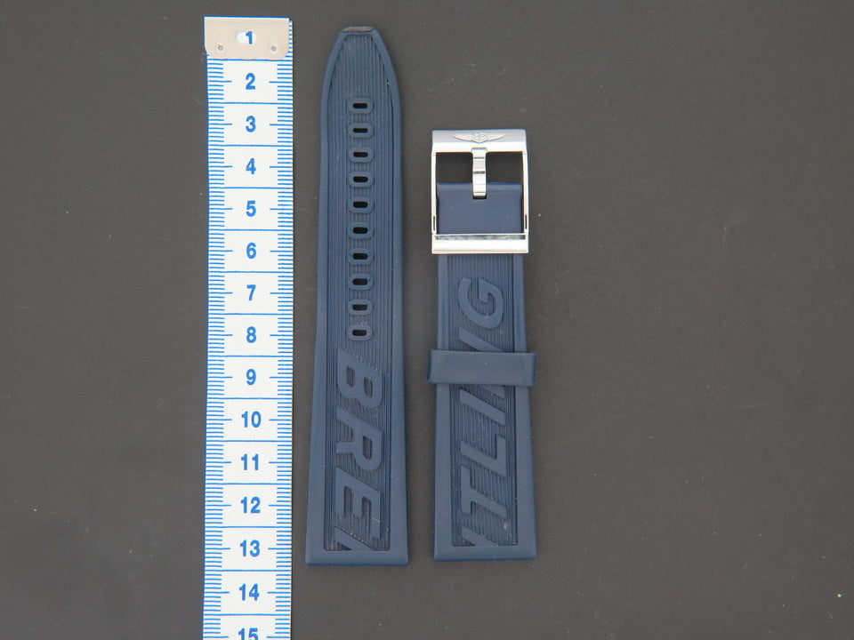 Breitling Rubber strap 24-20 + Breitling Clasp (1)