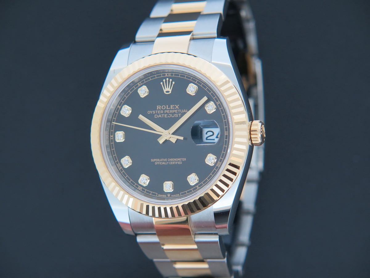 Rolex Datejust 41 Gold/Steel Black Diamond Dial 126333 NEW (1)