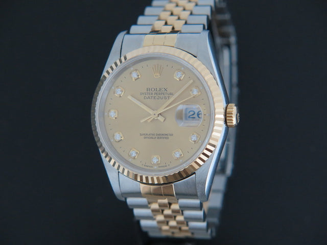 Rolex Datejust Gold/Steel Champagne Diamond Dial