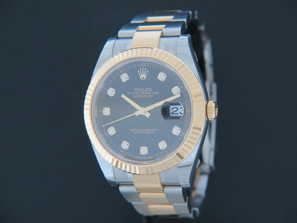 Rolex Datejust 41 Gold/Steel Black Diamond Dial 126333 NEW  16519 (1)