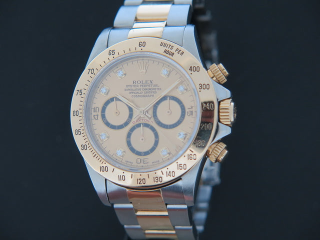 Rolex Daytona Gold/Steel Champagne Diamond Dial