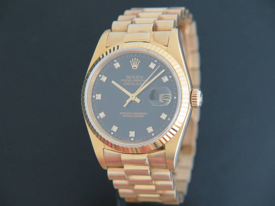 Rolex Datejust Yellow Gold 16018 Black Dial  (1)