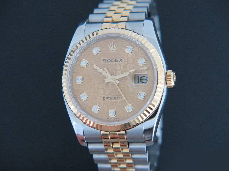 Rolex Datejust Gold/Steel Champagne Diamond Dial 116233 (1)