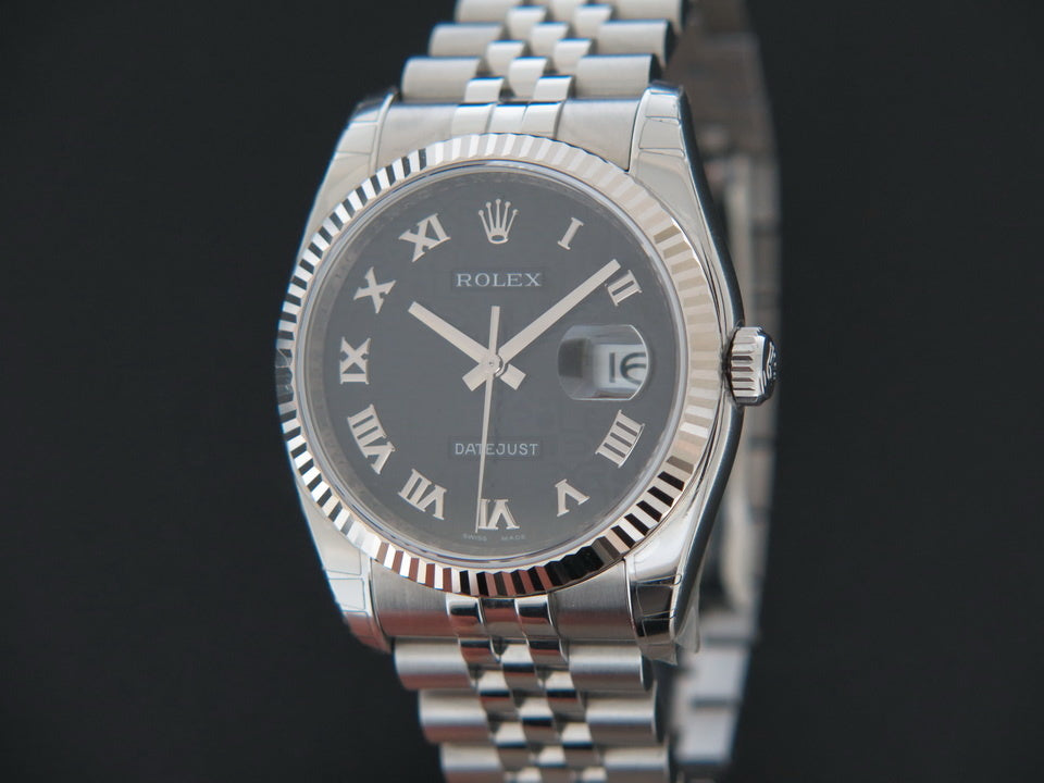 Rolex Datejust  Black Roman Computer Dial 116234 NOS IN STICKERS (1)