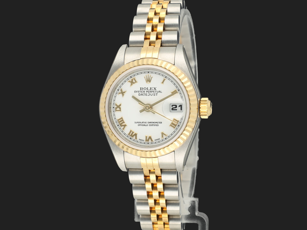 Rolex Lady-Datejust 26 Gold/Steel White Roman Dial 79173 NEW (1)
