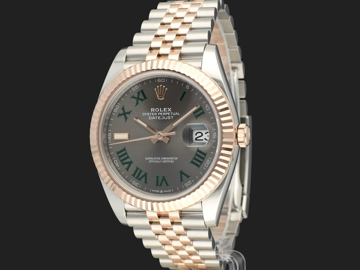 Rolex Datejust 41 Everose/Steel Slate Roman Dial 126331 (1)
