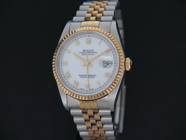 Rolex Datejust Gold/Steel White Roman Dial