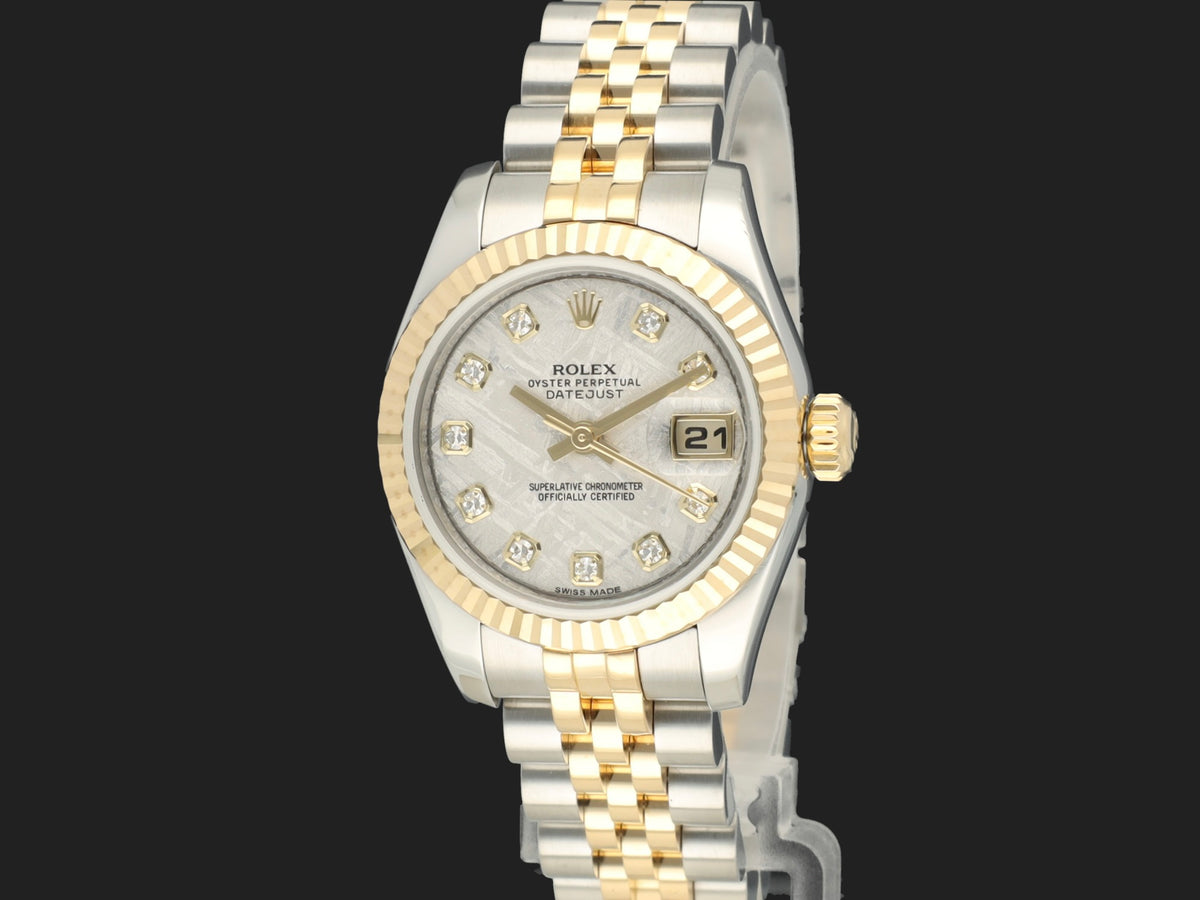 Rolex Lady-Datejust 26 Gold/Steel Meteorite Diamond Dial 179173  (1)