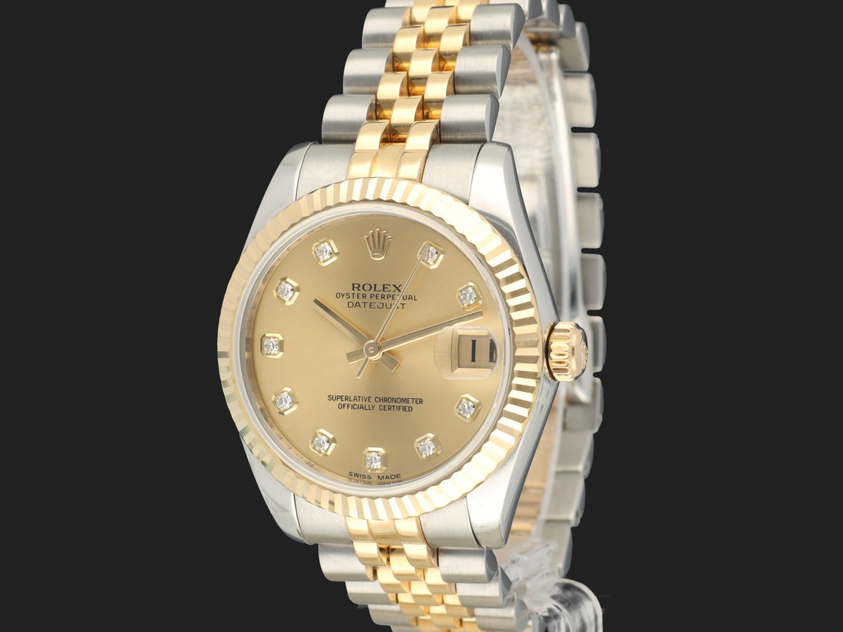 Rolex Datejust 31 Gold/Steel Champagne Diamond Dial 178273 (1)