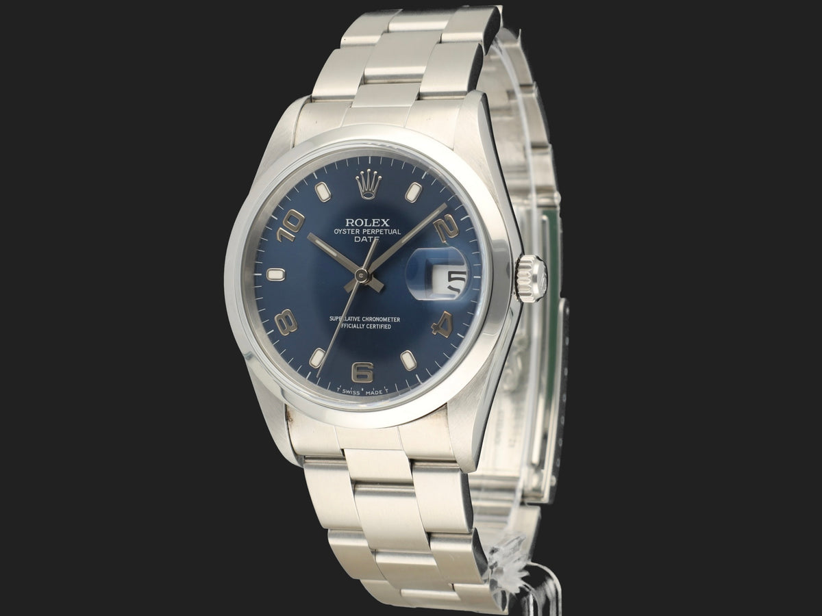 Rolex Date 34 Blue Arab Dial 15200  (1)