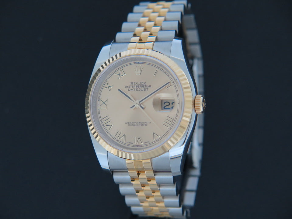 Rolex Datejust Gold/Steel Champagne Roman Dial 116233 NEW (1)
