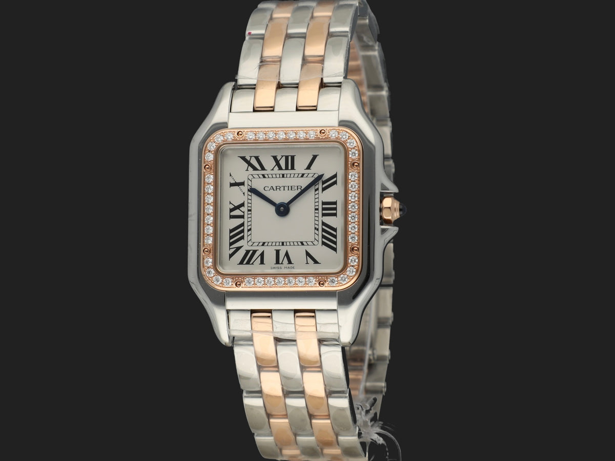 Cartier Panthere MM Rose Gold / Steel Diamond Bezel W3PN0007 NEW (1)
