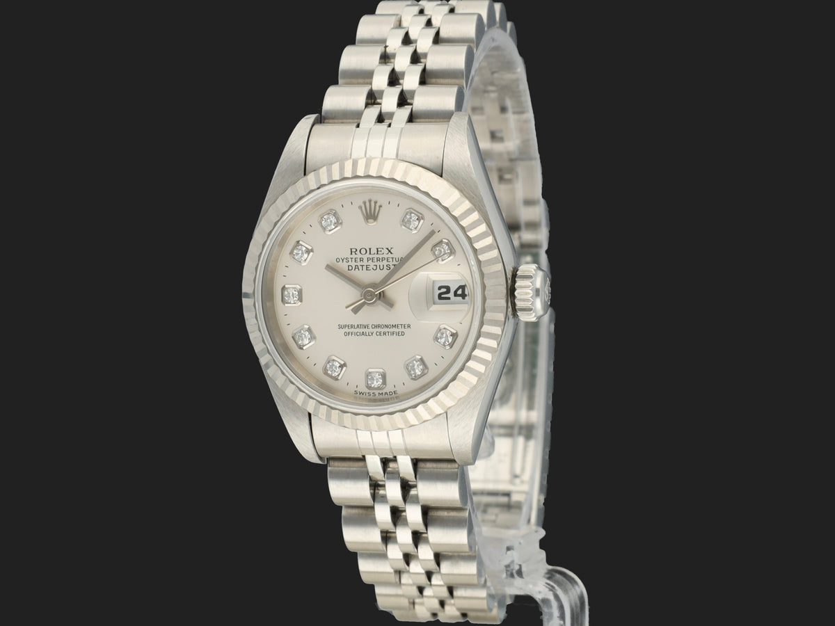 Rolex Lady Datejust Silver Diamond Dial 69174 (1)
