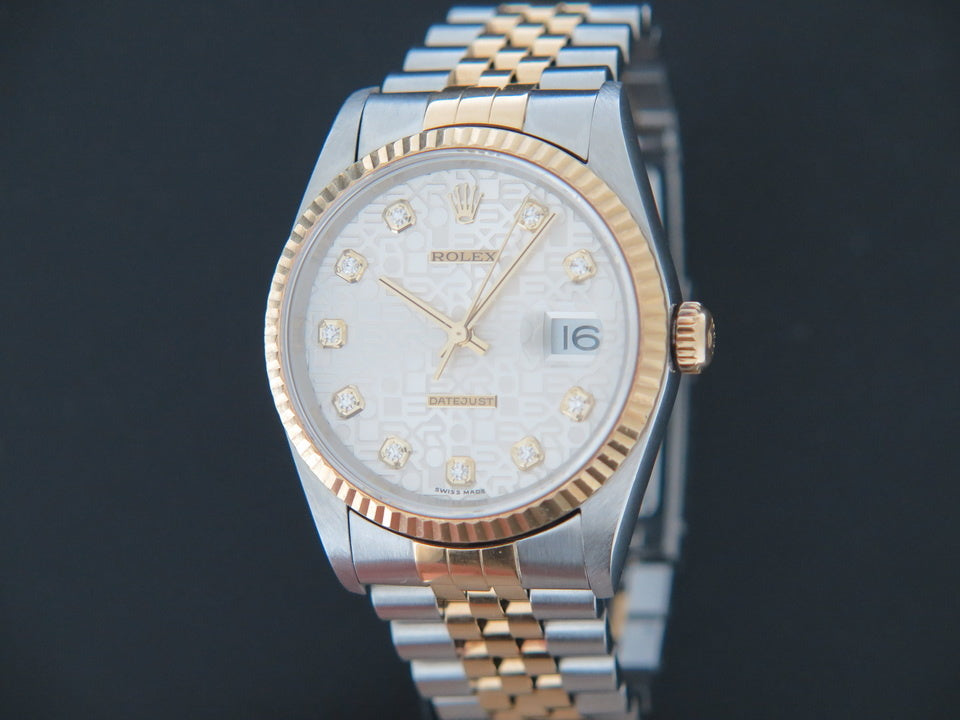 Rolex Datejust Gold/Steel Silver Jubilee Diamond Dial 16233 (1)