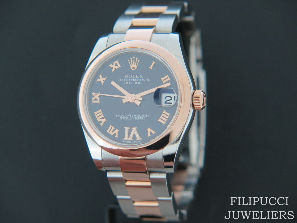 Rolex Datejust Rosegold / Steel Purple VI Diamond Dial 178241 (1)