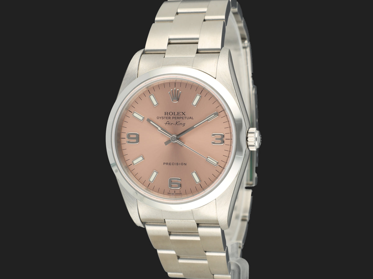 Rolex Air-King 34 Pink Dial 14000M Z-Serial NOS (1)