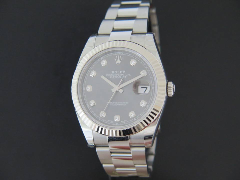 Rolex Datejust 41 Dark Rhodium Diamond Dial 126334 NEW   (1)