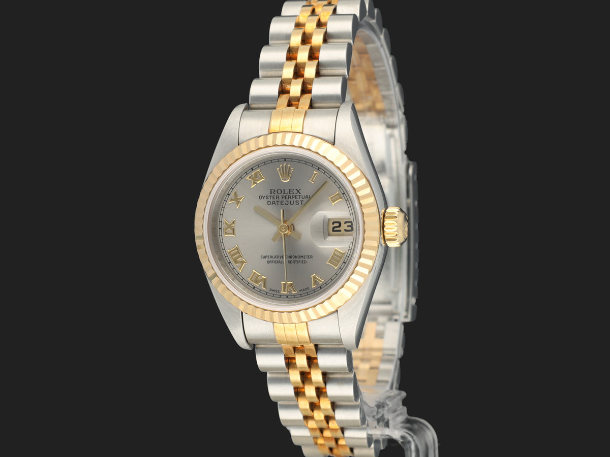 Rolex Lady-Datejust 26 Gold/Steel Grey Roman Dial 79173 (1)