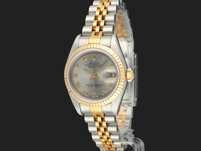 Rolex Lady-Datejust 26 Gold/Steel Grey Roman Dial