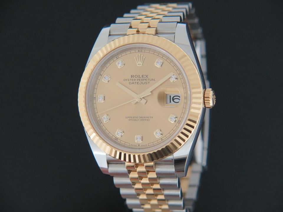 Rolex Datejust 41 Gold/Steel Champagne Diamond Dial 126333  (1)
