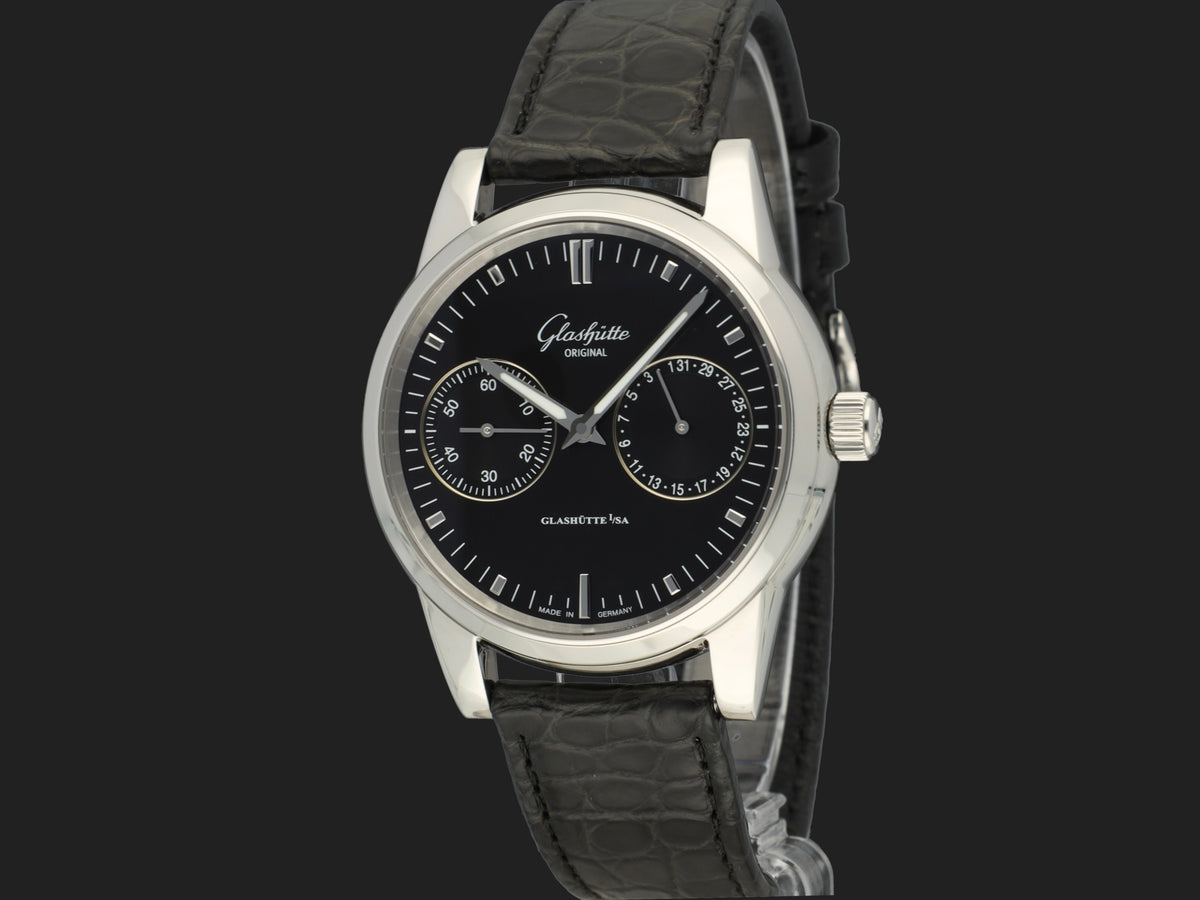 Glashutte Original Senator Hand Date Black Dial 13958010204 NEW (1)