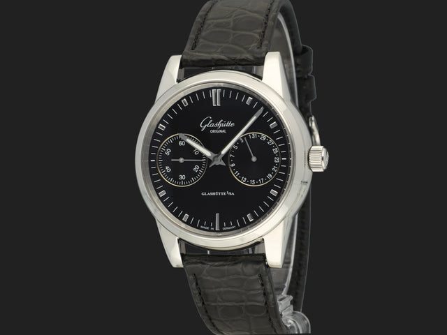 Glashutte Original Senator Hand Date Black Dial NEW