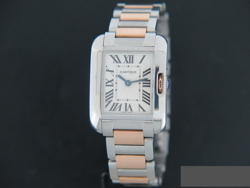 Cartier Tank Anglaise Rosegold/Steel  Silver Dial  W5310036  (1)