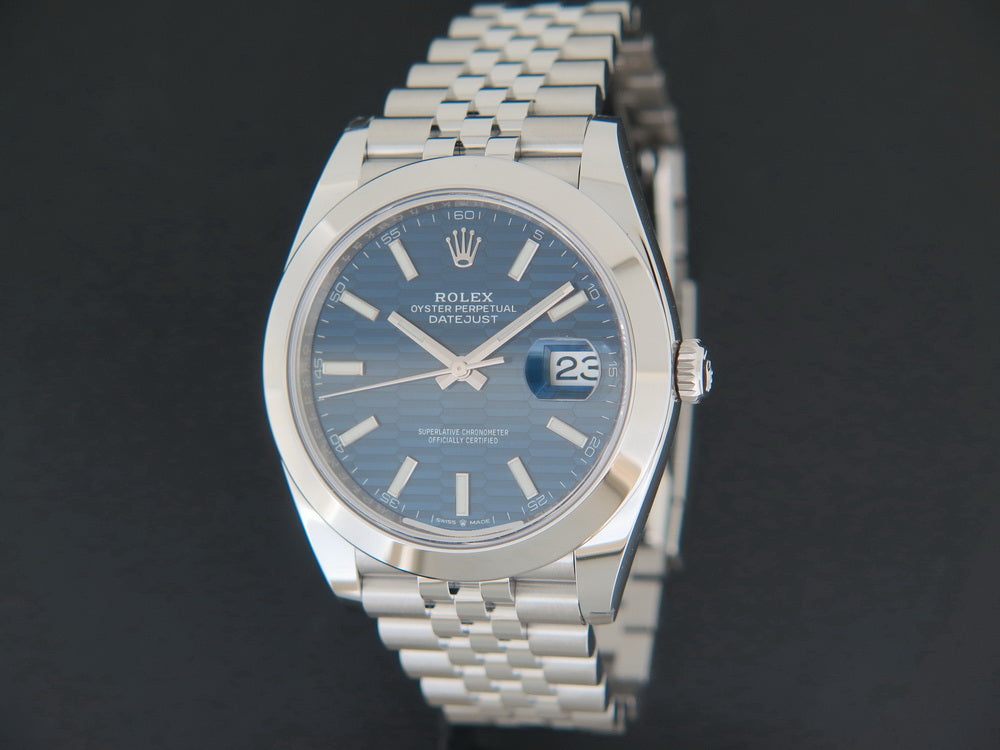Rolex Datejust 41 Blue Motif Dial 126300 NEW  (1)