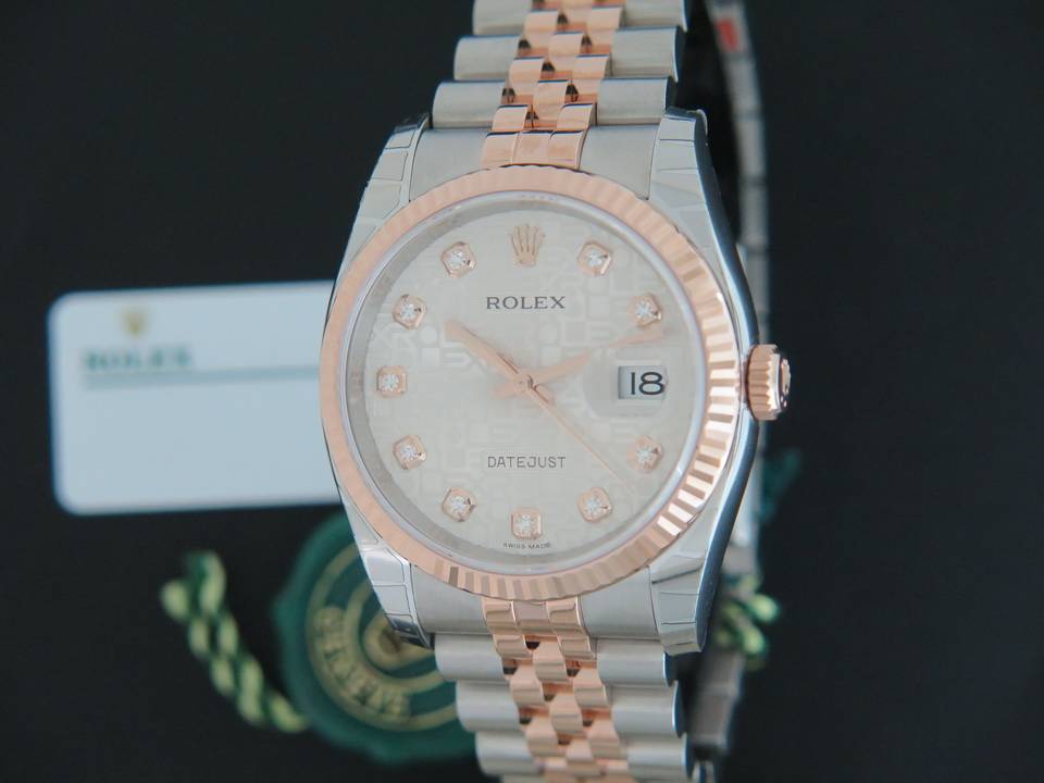 Rolex Datejust Everosegold/Steel Diamonds Logo NEW 116231 RESERVED (1)