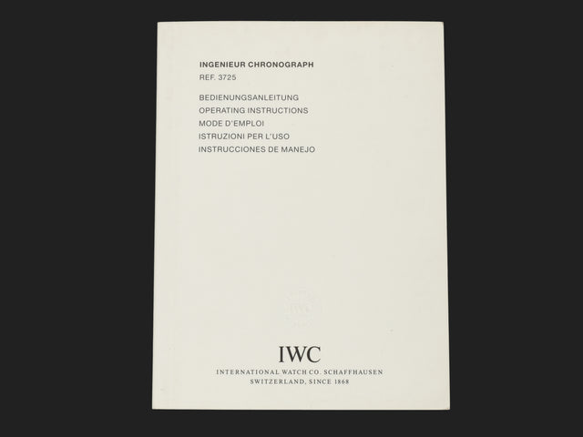 IWC Operating Instructions Ingenieur Chronograph