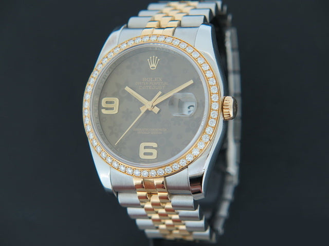 Rolex Datejust Gold/Steel Choco Flower Dial