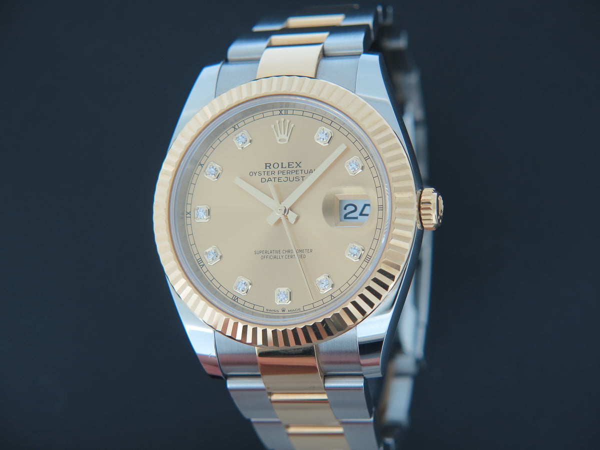 Rolex Datejust 41 Gold/Steel Champagne Diamond Dial 126333 (1)
