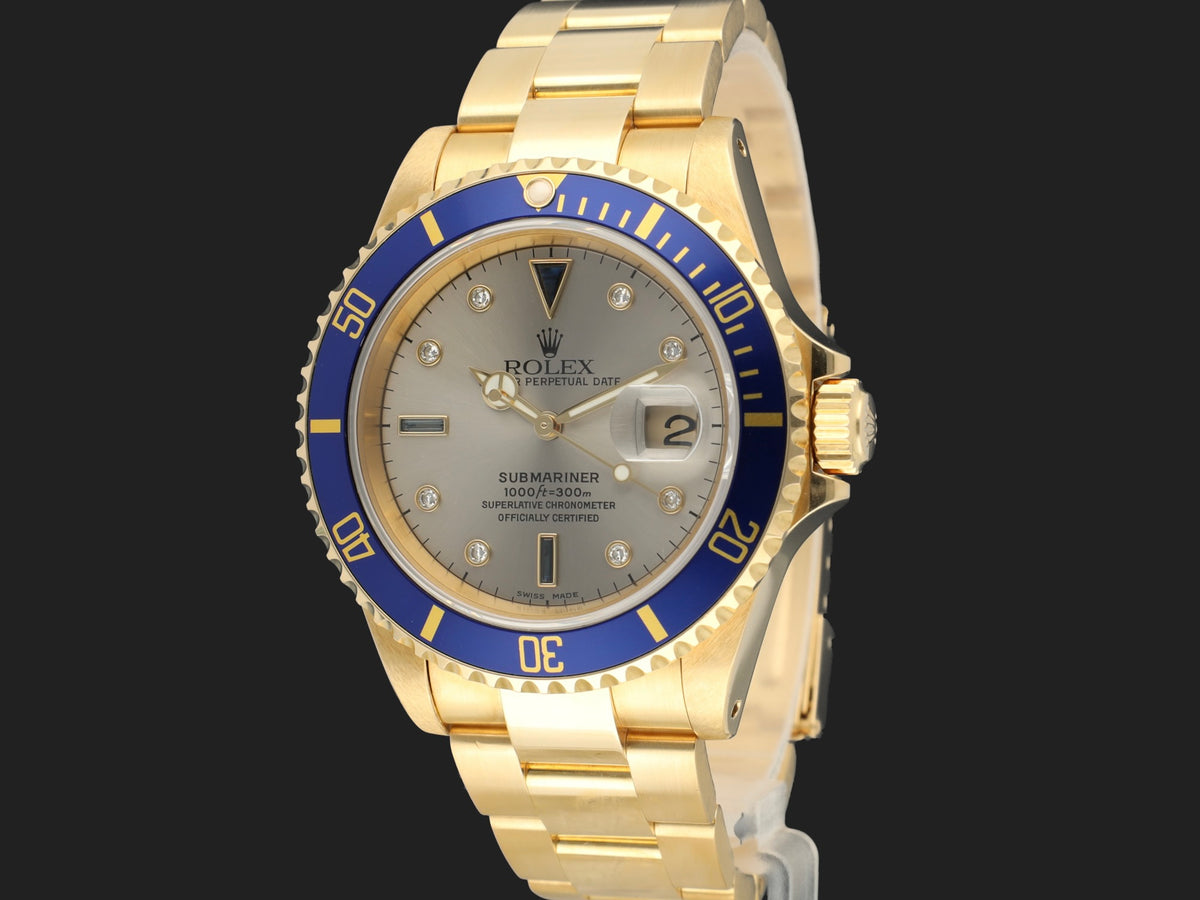 Rolex Submariner Date Yellow Gold Serti Dial 16618 (1)