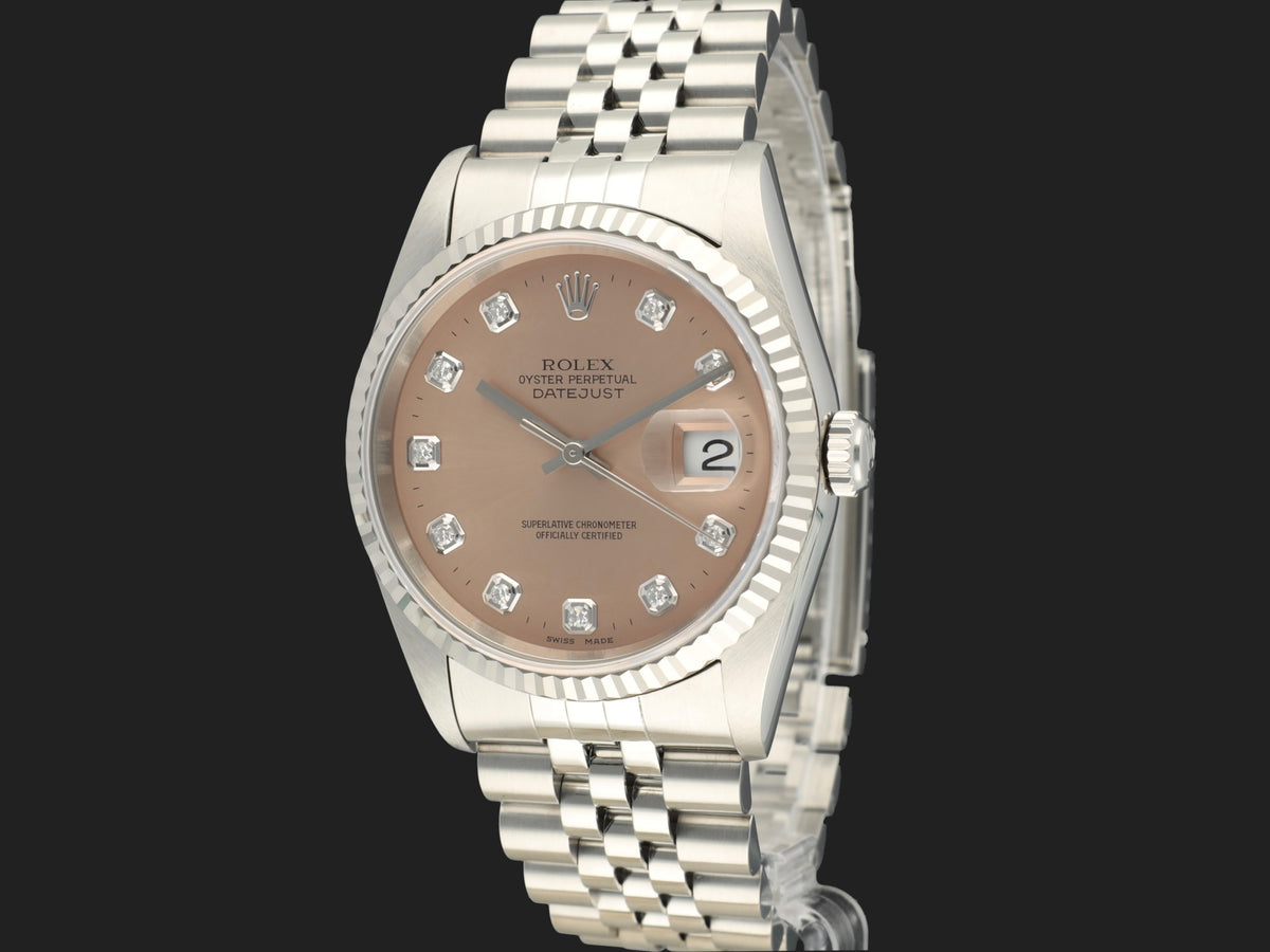 Rolex Datejust 36 Salmon Diamond Dial 16234 (1)
