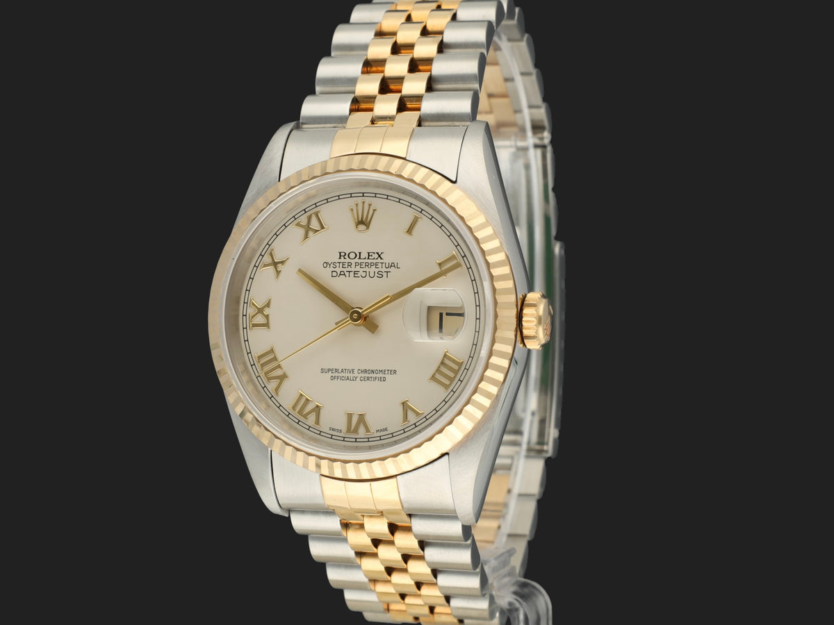 Rolex Datejust 36 Gold/Steel Pyramid Dial 16233 (1)