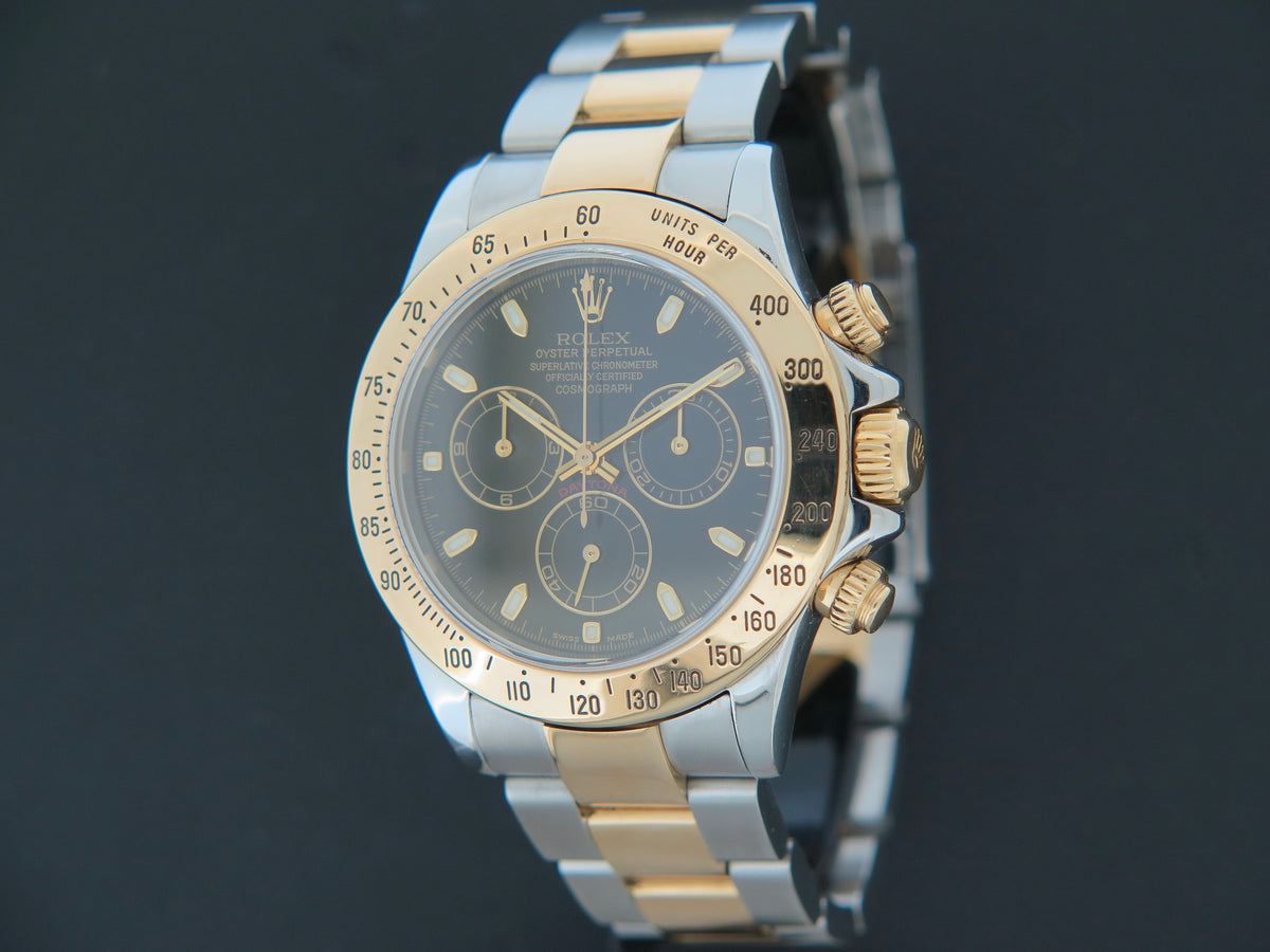 Rolex Daytona Gold/Steel Black Dial 116523  (1)