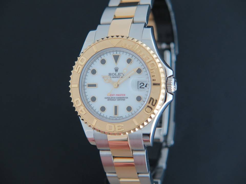 Rolex Yacht-Master Midsize Gold / Steel 168623 White Dial  (1)
