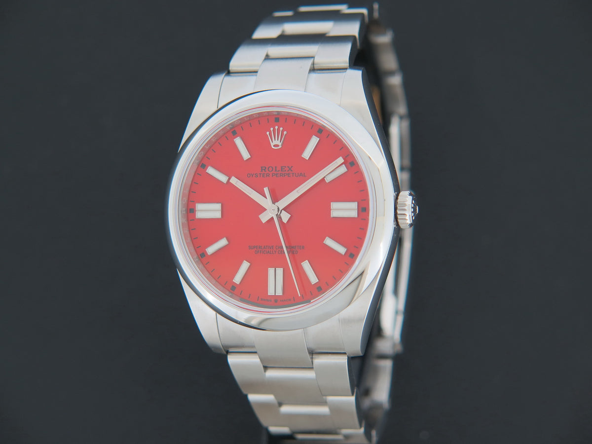 Rolex Oyster Perpetual 41 Coral Dial 124300 NEW  (1)