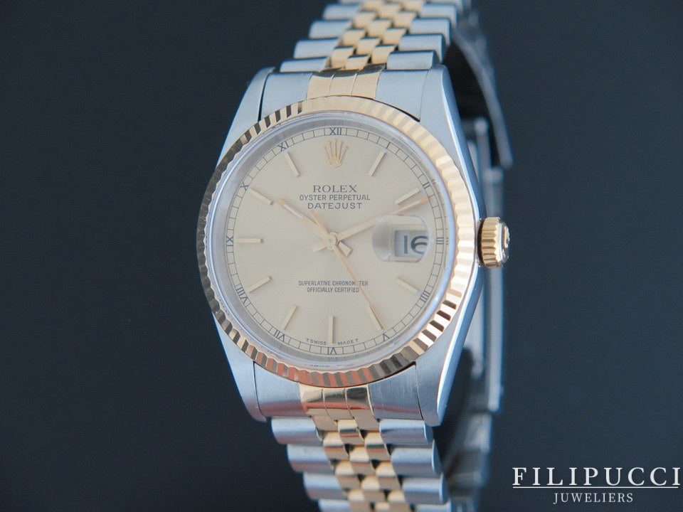 Rolex Datejust Gold/Steel Champagne Dial 16233  (1)